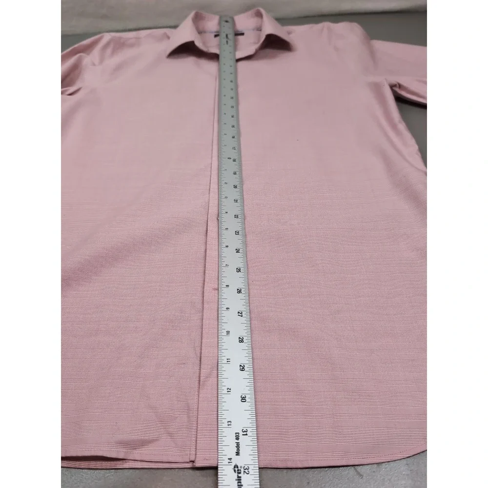 Banana Republic Hi-Dri Slim Fit Dress Shirt Pink Check 15-15.5 35-37 S/630991
